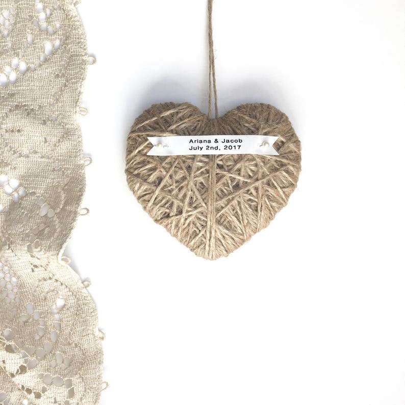 choose ivory lace ribbon reuse as Christmas ornament wedding ceremony Wedding Ring Bearer Pillow or string durable custom name tag