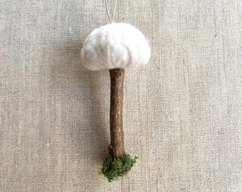 Mushroom Ornament-Christmas Ornament-Natural Christmas Ornament-Woodland Christmas-Christmas Decor-Christmas Tree Ornament