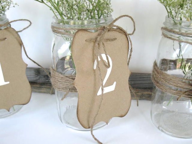 Wedding Table Numbers 1-10 kraft wedding number-choose color-wedding dinner-rustic wedding-wedding ceremony decor, rustic table numbers image 3