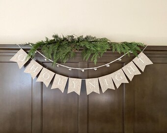 CHRISTMAS BANNER-O Holy Night Banner-Reusable Banner-Christmas Decor-Sustainable Decor-Christmas Garland