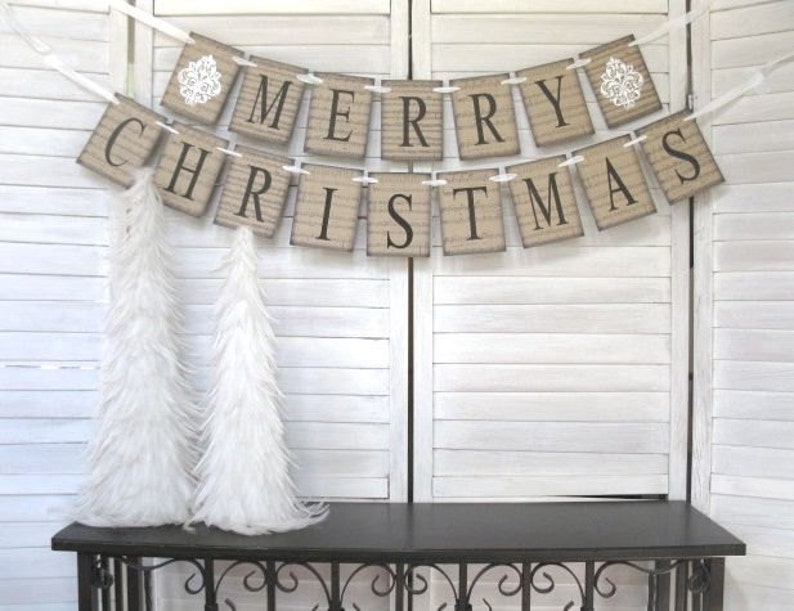 Merry Christmas Banner sheet music background pick one or two piece Modern Farmhouse, Christmas photo, Rustic Charm, Christmas garland image 1