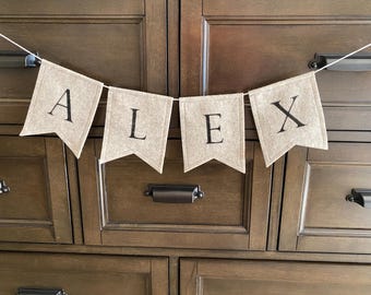 CUSTOM NAME BANNER-Reusable-Felt Banner-Personalized name banner-children and baby bedroom-Neutral Home Decor-playroom decor-baby gift