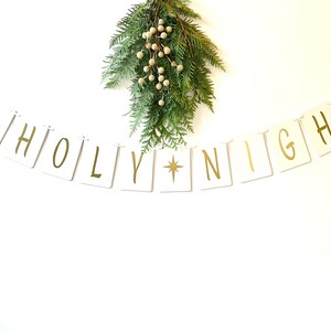 O Holy Night Banner Christmas Banner-White Christmas Banner-Christmas Decoration-choose color-Christmas Mantel-Christmas Garland image 3