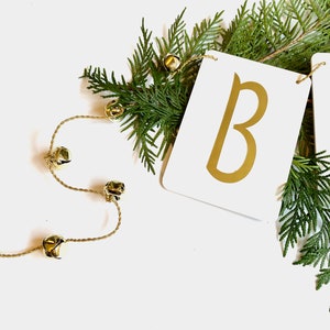 BELIEVE Christmas Banner with jingle bells-jingle bell garland-choose silver or gold-Christmas Decoration Greenery not included image 1