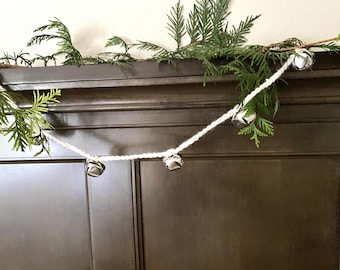 Jingle Bell Garland -Crocheted Wool Garland-72 Inch Holiday Decor