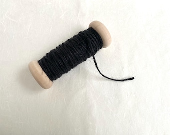 Black Jute Twine-75 feet-Handmade Spool-Halloween Crafts-wrapping paper-crafts-home decor-wedding decor-rustic decor