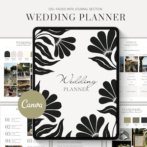 Canva ウェディングプランナーテンプレート：120ページ以上のハイパーリンク付きバインダー（デジタルダウンロード）