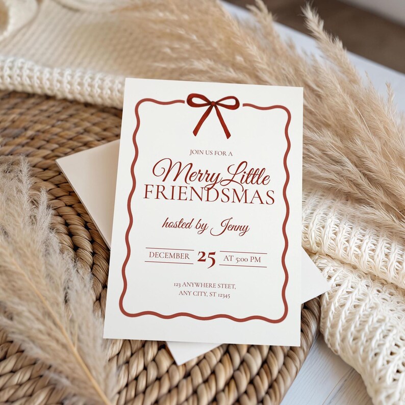 Friendsmas Invitation Template Editable Holiday Party Xmas Invite