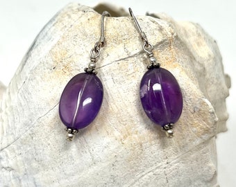 Purple Amethyst and Sterling Silver Earrings