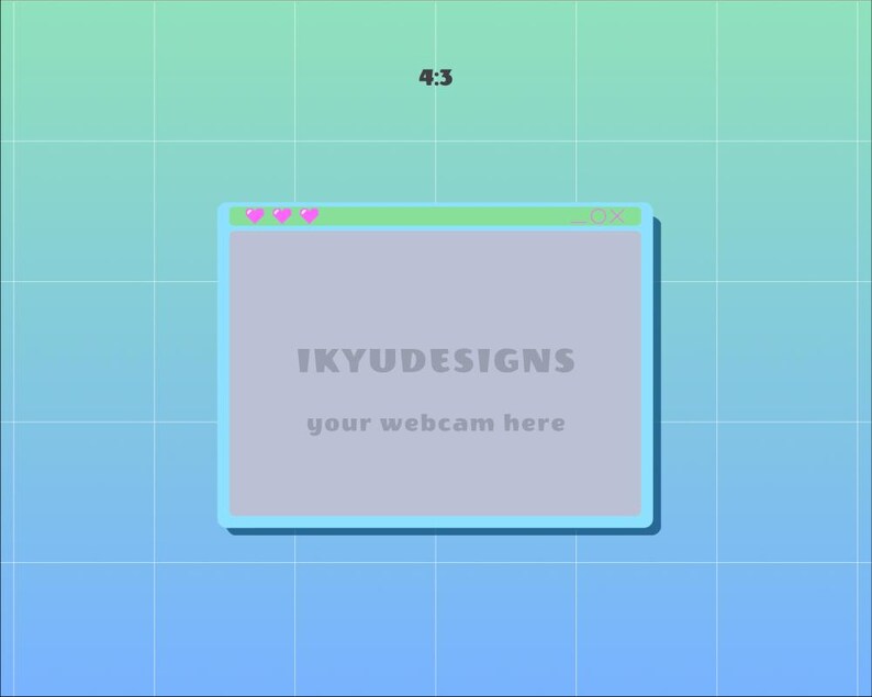 90s retro window frames in blue and green