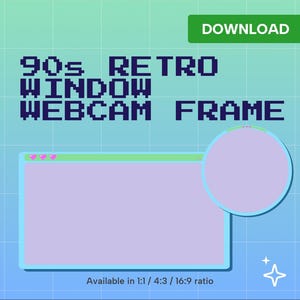 90s retro window frames in blue and green