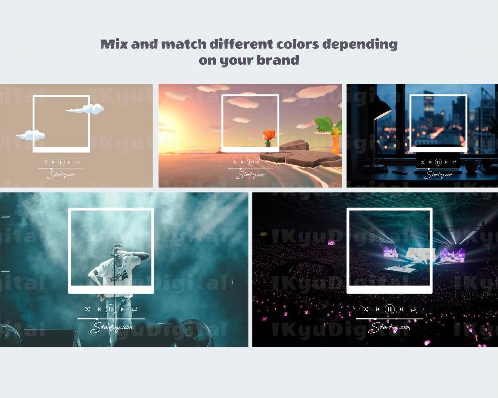 Player Overlay Animated Music Player Twitch Screen Overlay: DIY Stream Graphics ...