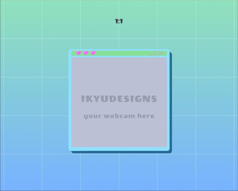 90s retro window frames in blue and green