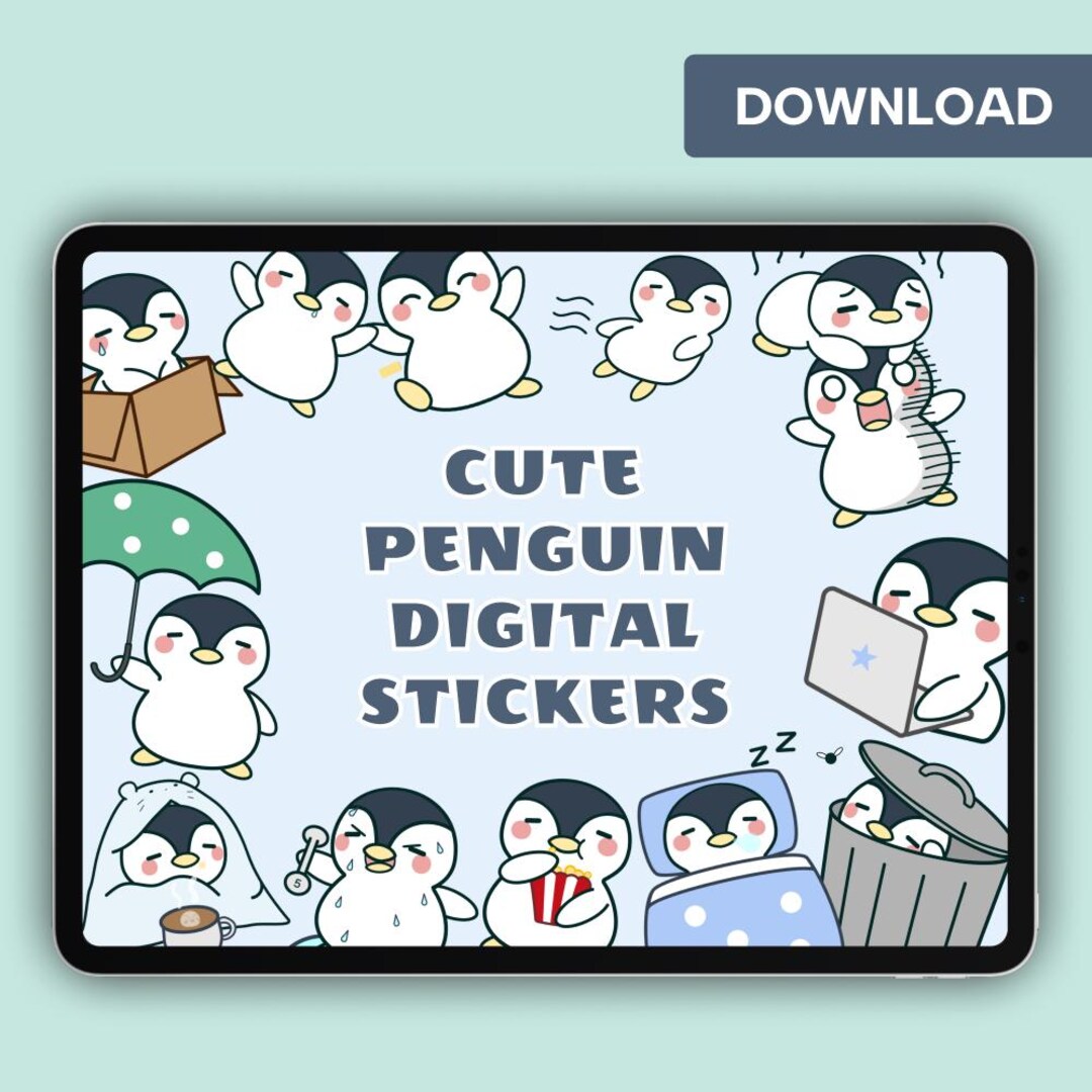 Cute Penguin Digital Stickers Kawaii Stickers for iPad Notetaking ...