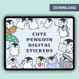 Penguin Digital Stickers | Kawaii GoodNotes Stickers for Journals & Planners