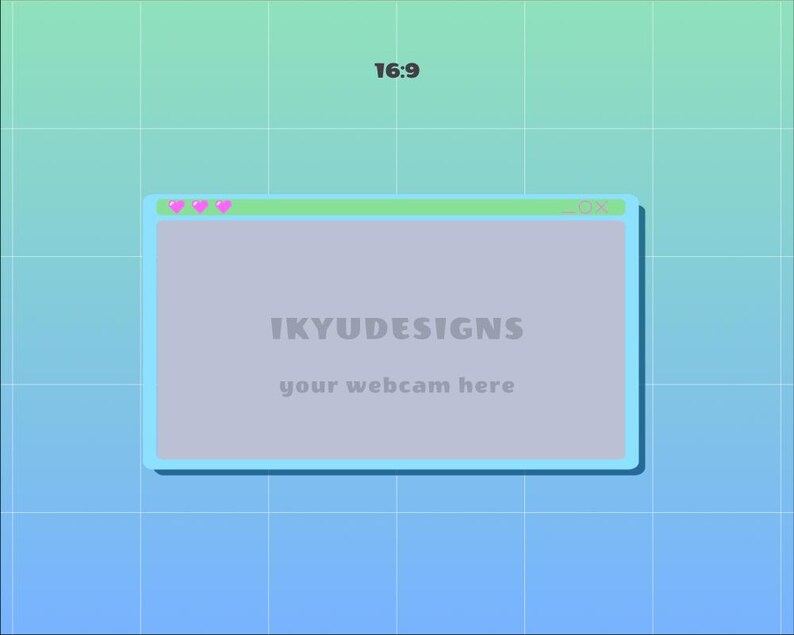 90s retro window frames in blue and green