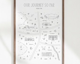 Relationship Map, Love Map, Custom Map Story of Us, Our Story Map, Love Story Map Timeline, Valentines Gift for Him, Personalized Map