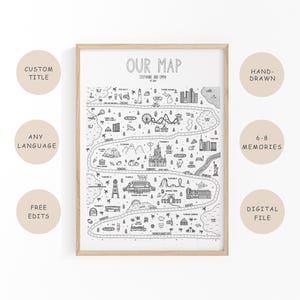 Personalized Relationship Map, Love Story Map, Anniversary Wedding Gift, Custom Couples Gift, Keepsake Travel Map, Relationship Timeline Map