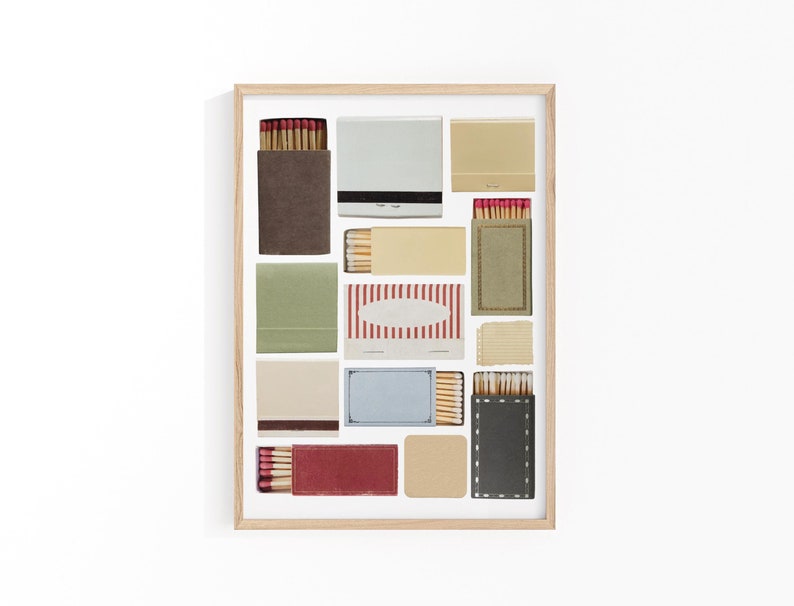 Digital Matchbook Poster Template in Retro Colours