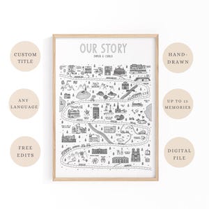 Personalisierte Beziehung Karte, Liebesgeschichte Karte, Jahrestag Hochzeitsgeschenk, Benutzerdefinierte Paare Geschenk, Andenken Reisekarte, Geschenk für Ihn, Reisekarte