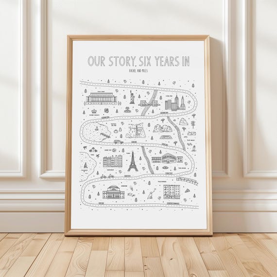 Personalized Relationship Map, Love Story Map, Custom Story of Us Map, Couples Gift, Love Story Timeline Map, Personalized Map