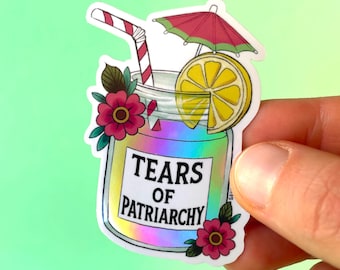 Feministinnen Aufkleber mit Spruch, holografisch – wasser- und wetterfest, für Trinkflasche und Kalender