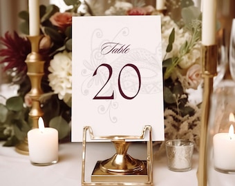 Dinner Tischnummern, Maskerade Thema, Masqued Party Beschilderung, bearbeitbarer Canva Download, anpassbare Vorlage, Sitzplan Tischnummern