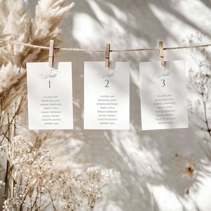 Wedding Table Numbers Seating Chart, Wedding Seating Chart Card Template, Wedding Signage, Seating Chart Cards for Wedding, Digital download