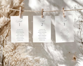 Hochzeit Tischnummern Sitzplan, Sitzplan Kartenvorlage, Hochzeitsbeschilderung, Sitzplan Karten für Hochzeit, digitaler Download