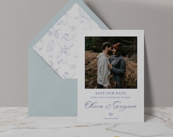 Wildblumen Hochzeit Save the Date Vorlage, Blumenhochzeit Save the Date Card, viktorianische Hochzeit Save the Date Digitaler Download In Canva bearbeiten