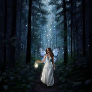 Print Lady of light, forest, Maiden Goddess, Fantasy, pagan art