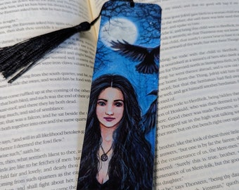 Metal bookmark -The Morrigan, magical, fantasy art