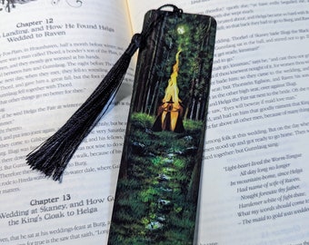 Metal bookmark - witches gathering, magical, fantasy art