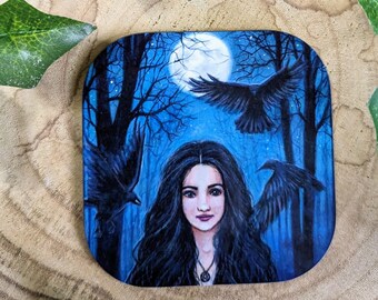 Coaster- The Morrigan, 10 x 10 cm, goddess, fantasy art