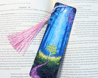 Metal bookmark - Enchanted tree, magical, fantasy art