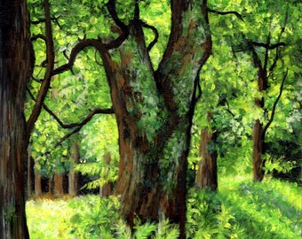 Print Midsummer Tree, forest, oak, woodland