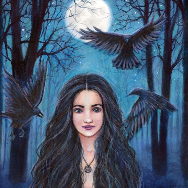 Print - The Morrighan, goddess, Fantasy, pagan art, wicca, spiritual, dark, gothic