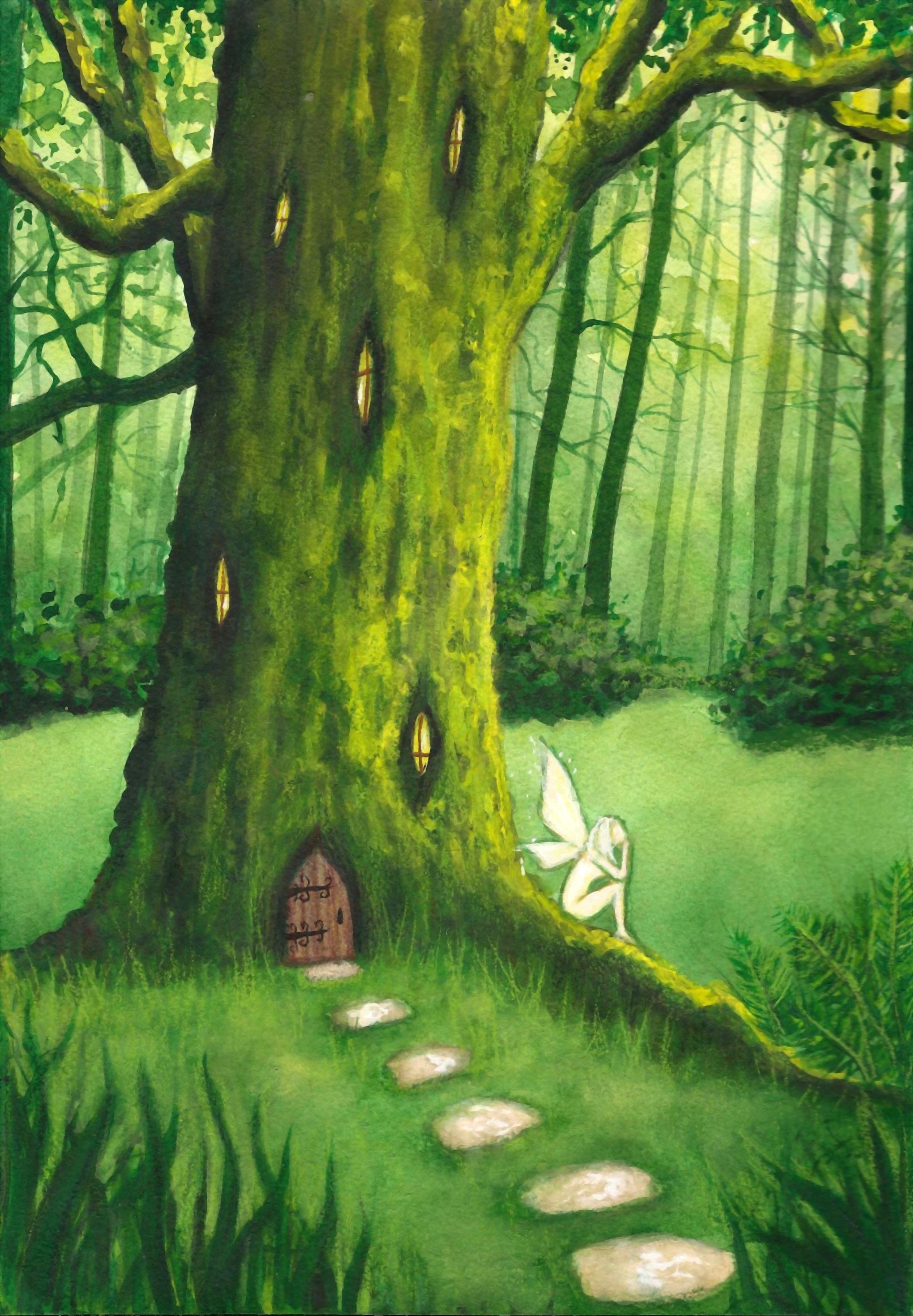 Print Fairy Tree House, Fantasy, Faery Art, Enchanted Woodland, Trees Fairies, Fairyland Etsy
