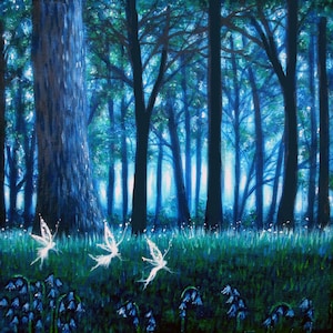 PRINT 8 x 8&quot; -  Faeries of the forest, magical, whimsical, Fantasy art, fairies