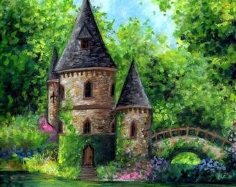 Print - Fairytale house, fantasy, enchanted castle, fairyland