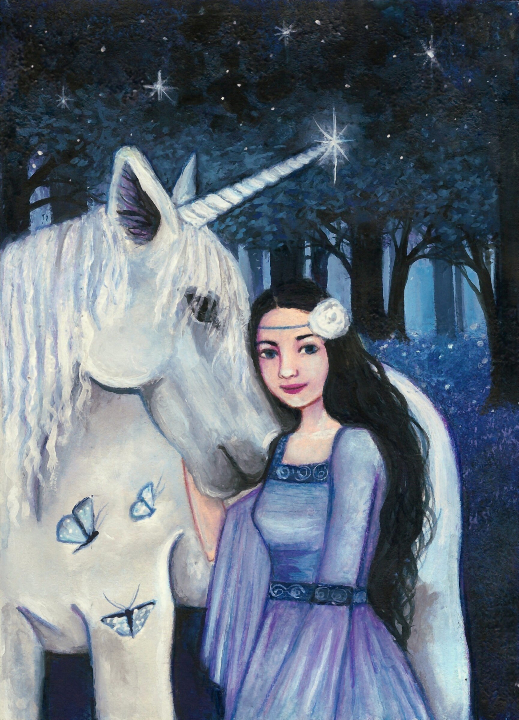 Magical Horse Pony Forest Fiction Size A3 Poster Print Photo Art Gift #3951 A3