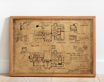 Póster de mapa de Resident Evil, arte de pared, impresión retro, impresiones en papel Kraft, decoración del hogar, póster de juego de regalo