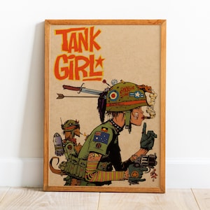 Pôster de Tank Girl, Arte de parede, Impressão retrô, Impressões de papel Kraft, Decoração para casa, Presente de pôster de filme