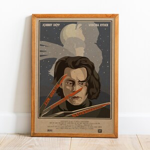 Poster di Edward mani di forbice, arte murale, stampa retrò, stampe su carta kraft, arredamento per la casa, regalo poster del film