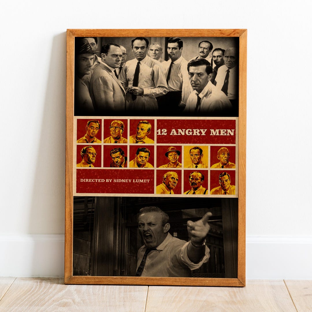 12 Angry Men Poster, Retro Print, Wall Art, Kraft Paper Print, Home ...