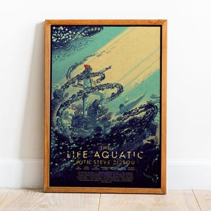Pôster de The Life Aquatic, arte de parede, impressão retrô, impressões de papel kraft, decoração para casa, presente de pôster de filme