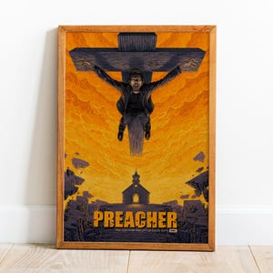 Affiche de prédicateur, oeuvre d'art mural, impression rétro, impressions sur papier kraft, décoration d'intérieur, cadeau d'affiche de série télévisée