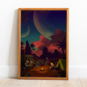 Poster di Outer Wilds, arte murale, stampa retrò, stampe su carta kraft, arredamento per la casa, regalo poster di gioco