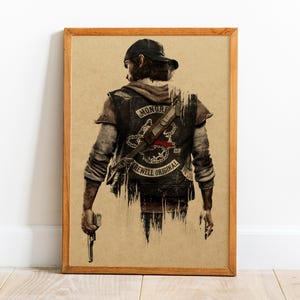 Cartaz de Days Gone, Arte de parede, Impressão retrô, Impressões de papel Kraft, Decoração para casa, Presente de pôster de jogo