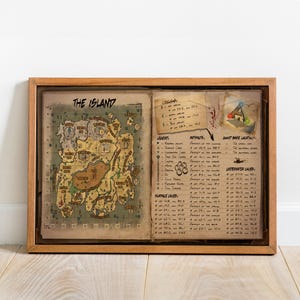 Ark Survival Evolved kaartposter, kunst aan de muur, retro print, kraftpapier prints, woondecoratie, game poster cadeau